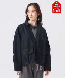 【+15%ポイントUP】シャンブレー ギャバ ショート フィッシング ジャケット