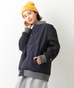 Champion × BEAMS BOY / 別注 キルティング スナップ ジャケット