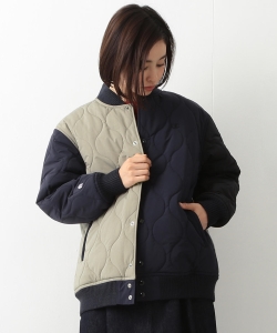 Champion × BEAMS BOY / 別注 キルティング スナップ ジャケット