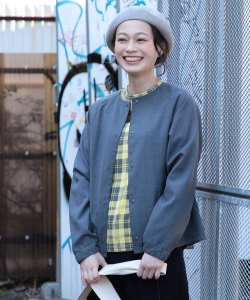 BEAMS BOY / リップストップ ノーカラー コーチジャケット