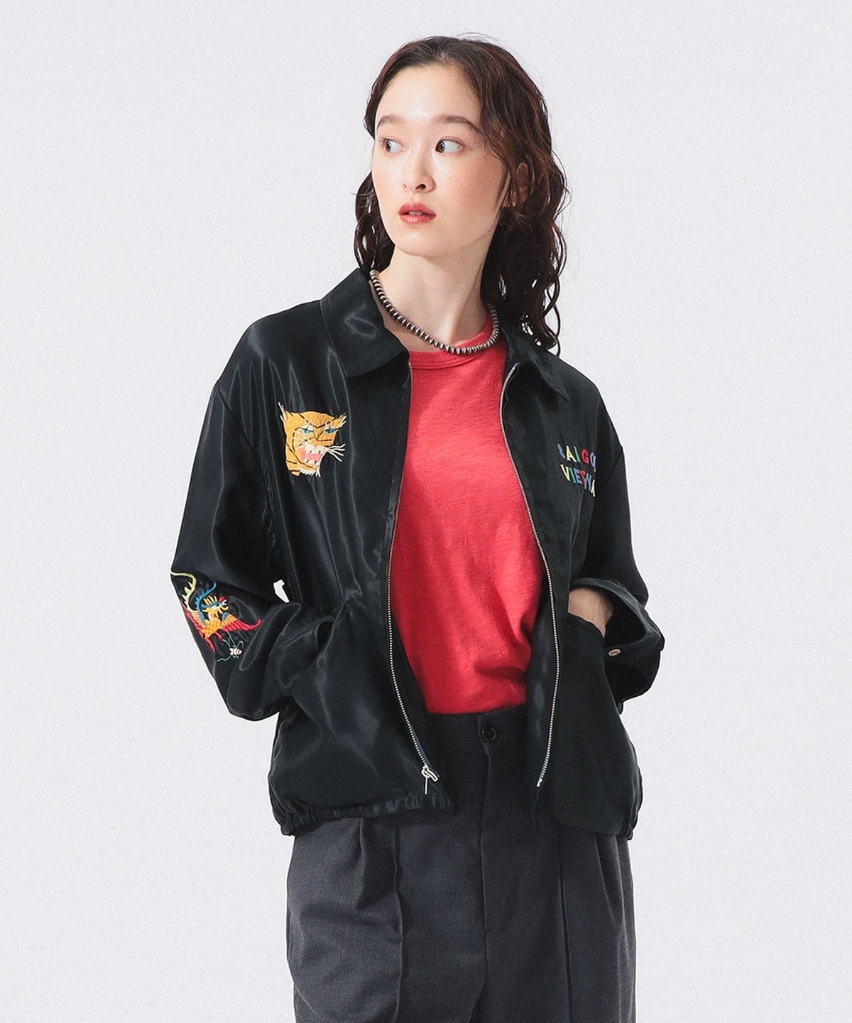 【別注】テーラー東洋 テーラートウヨウ / アセテート ベトナム ジャケット ブルゾン WOMEN BLACK ONE SIZE 【別注】テーラー東洋 テーラートウヨウ / アセテート ベトナム ジャケット ブルゾン WOMEN BLACK ONE SIZE