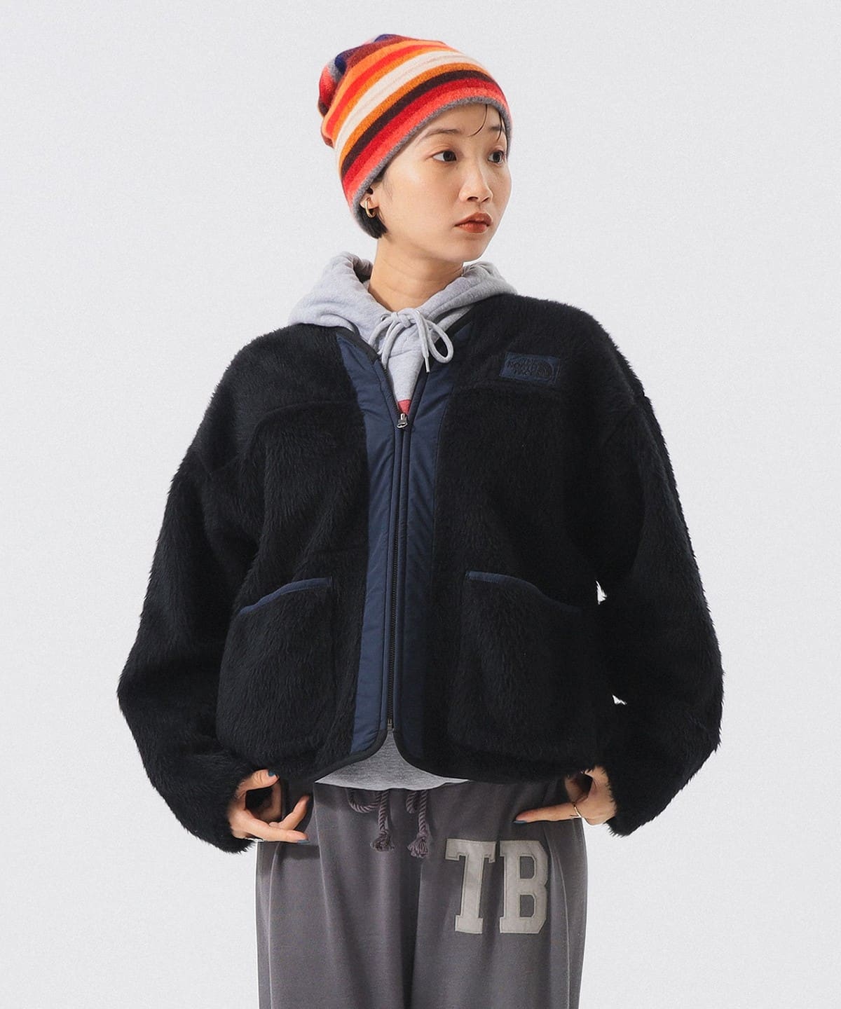 【別注】THE NORTH FACE PURPLE LABEL ザ・ノース・フェイス パープルレーベル / フリース カーディガン ブルゾン WOMEN NAVY WS
