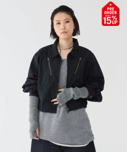 【+15%ポイントUP】maturely / コットン シルク ジッパー ブルゾン
