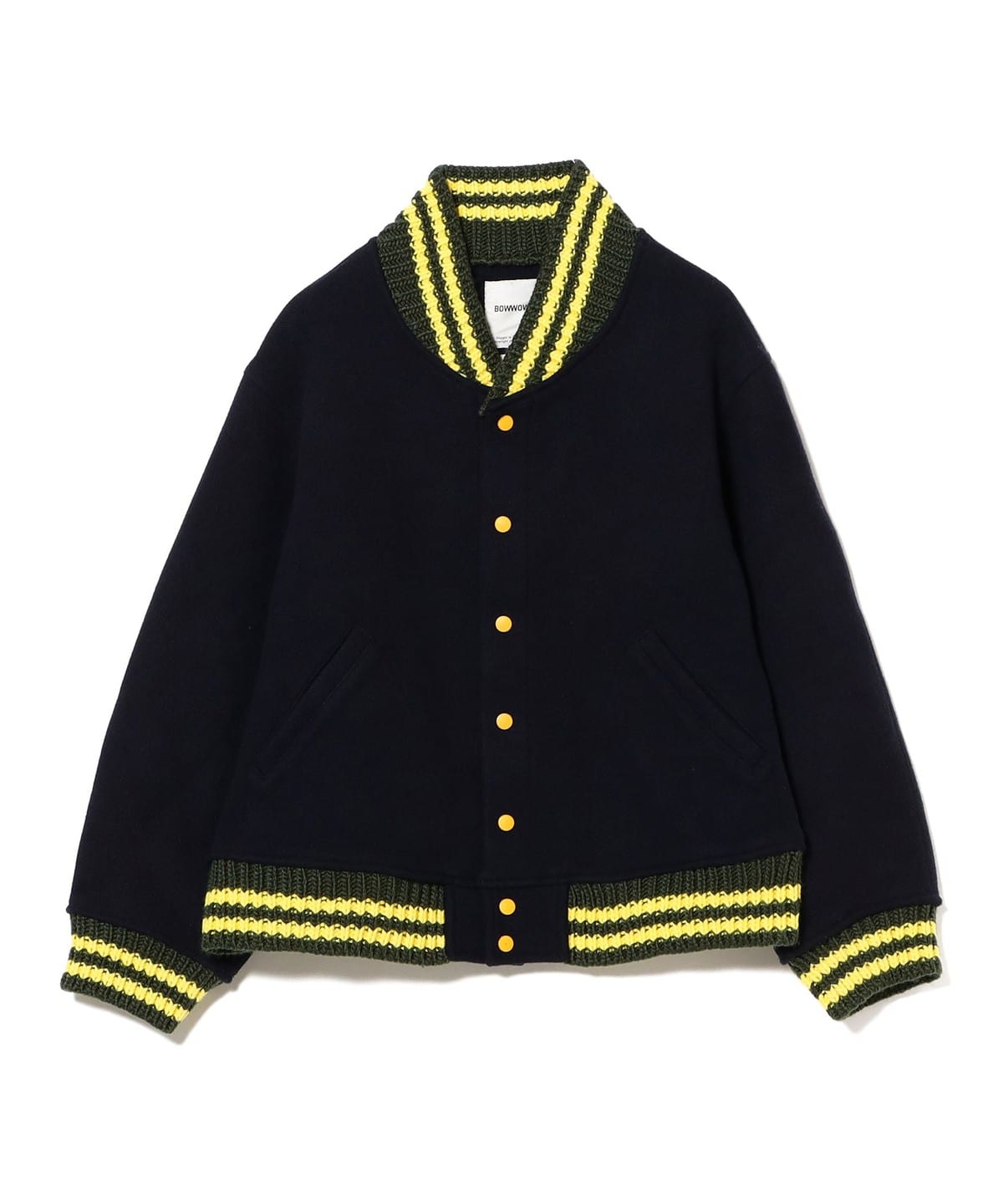 BOW WOW バウ ワウ / ST. MACLAREN UNIV. VARSITY JACKET AGED ブルゾン WOMEN AGED NAVY×YELLOW M BOW WOW バウ ワウ / ST. MACLAREN UNIV. VARSITY JACKET AGED ブルゾン WOMEN AGED NAVY×YELLOW M