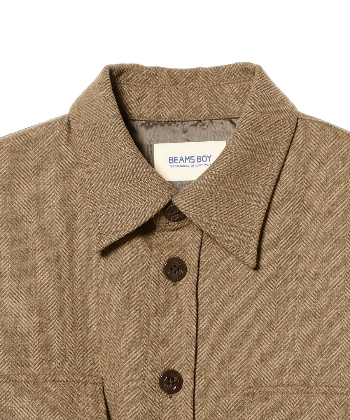 BEAMS BOY（ビームス ボーイ）ショート ヘリンボーン CPO ジャケット 