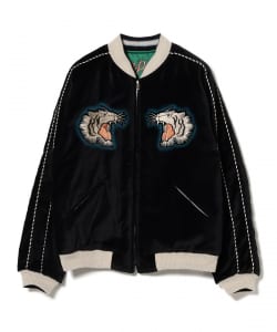テーラー東洋 / Mid 1950s Style Velveteen × Acetate Quilted Souvenir Jacket “TIGER HEAD” × “EAGLE”