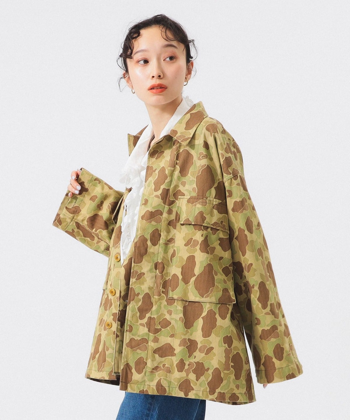 【別注】BUZZ RICKSON'S バズリクソンズ / ヘリンボーン カモ ジャケット ブルゾン WOMEN CAMOUFLAGE ONE SIZE 【別注】BUZZ RICKSON'S バズリクソンズ / ヘリンボーン カモ ジャケット ブルゾン WOMEN CAMOUFLAGE ONE SIZE