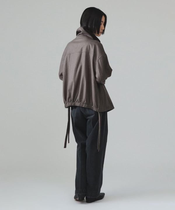 【+10%ポイントUP】maturely / リネン ウール ミリタリーブルゾン Model : H173 B77 W57 H82　Size : 1
