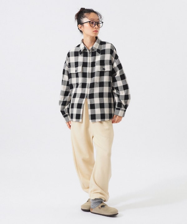 チェック ビッグ シャツ ブルゾン Model : H161 B76 W60 H82　Size : 1