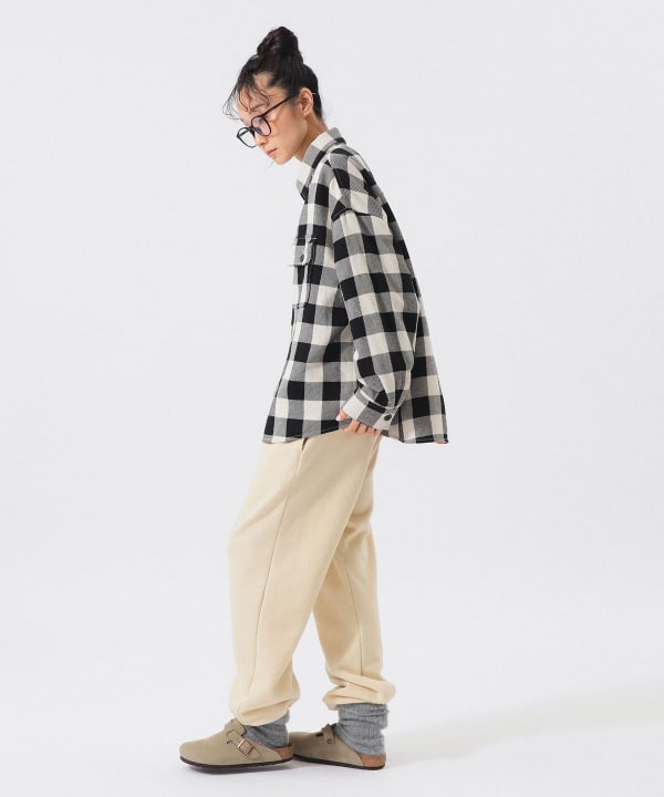 チェック ビッグ シャツ ブルゾン Model : H161 B76 W60 H82　Size : 1