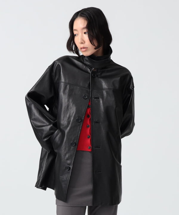 〈WOMEN〉レザー シャツ ジャケット