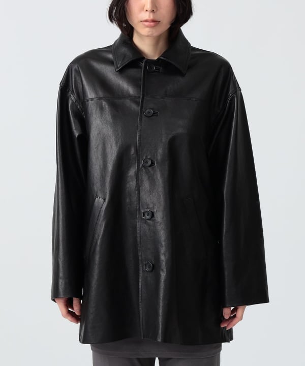 〈WOMEN〉レザー シャツ ジャケット