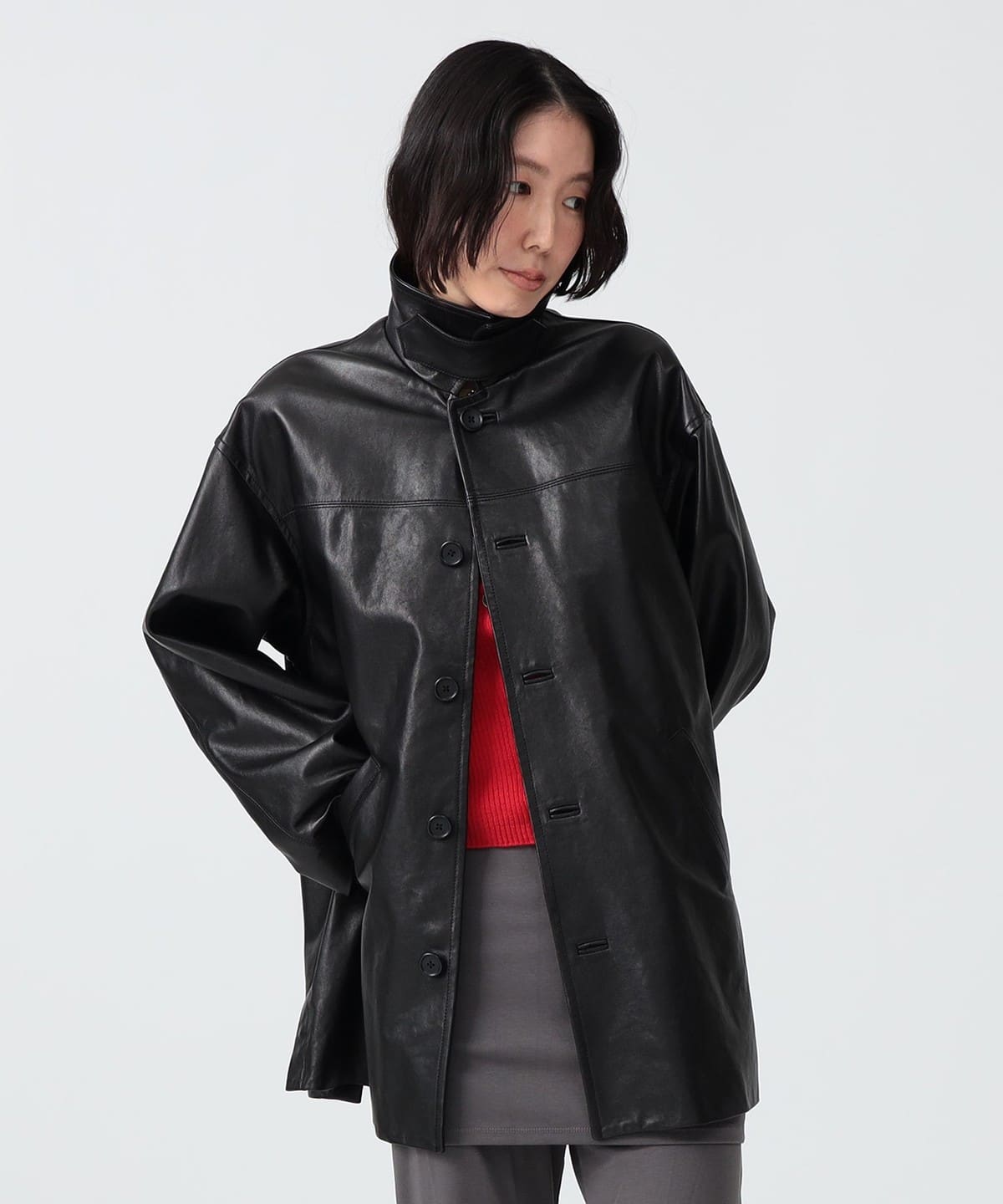 BEAMS JAPAN（ビームス ジャパン）〈WOMEN〉レザー シャツ ジャケット
