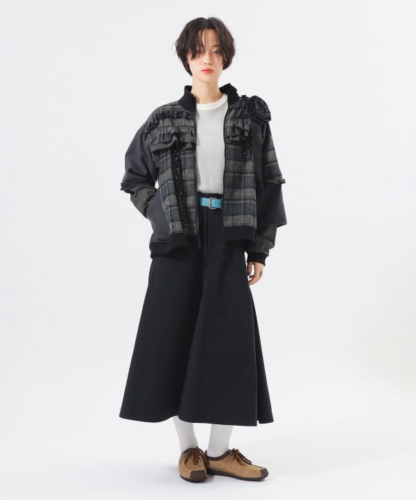 【別注】TORI-TO × BEAMS BOY / フリル ブルゾン Model : H166 B84 W60 H86　Size : ONE SIZE