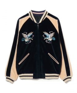 テーラー東洋 /  Mid 1950s Style Velveteen (Two-tone) × Acetate Souvenir Jacket WHITE TIGER × GOLD DRAGON