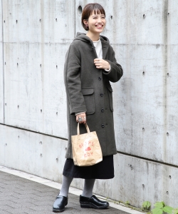 BEAMS BOY / Wフェイス チェック フードコート