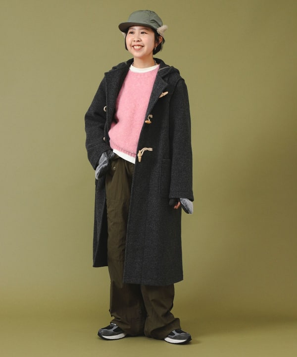 BEAMS BOY 緑ダッフルコート BEAMS BOY（ビームス ボーイ）モッサー ロング ダッフルコート