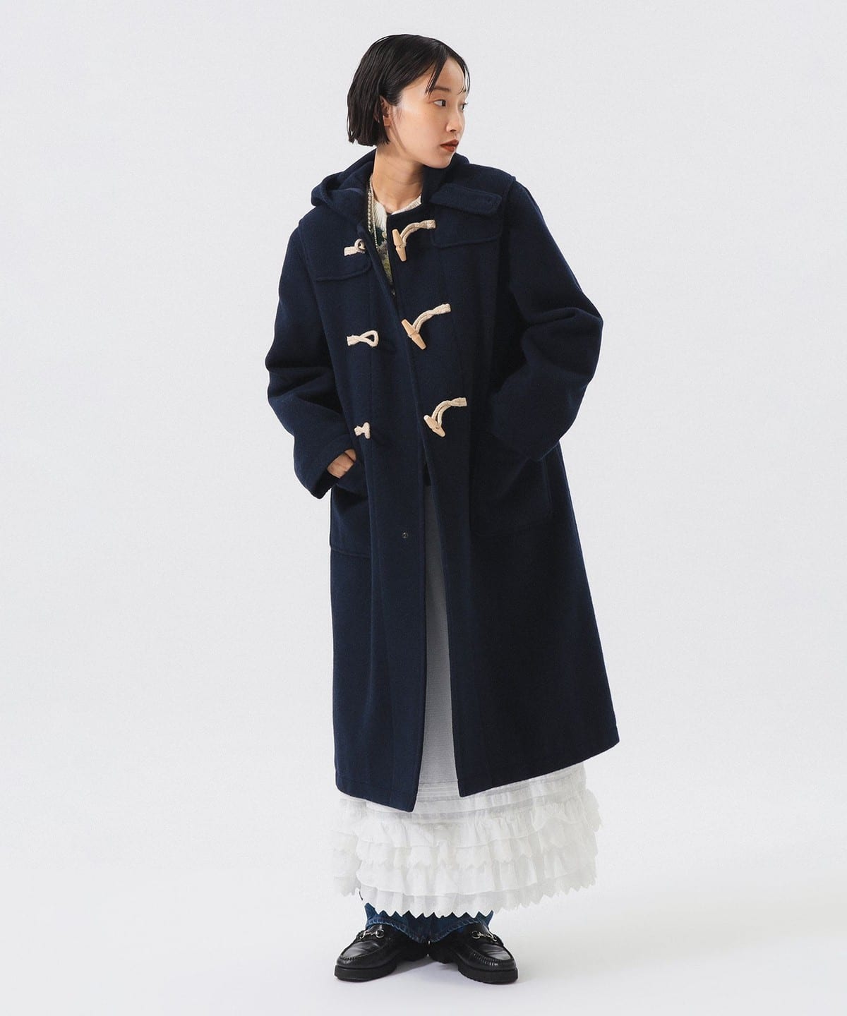 BEAMS BOY（ビームス ボーイ）モッサー ロング ダッフルコート