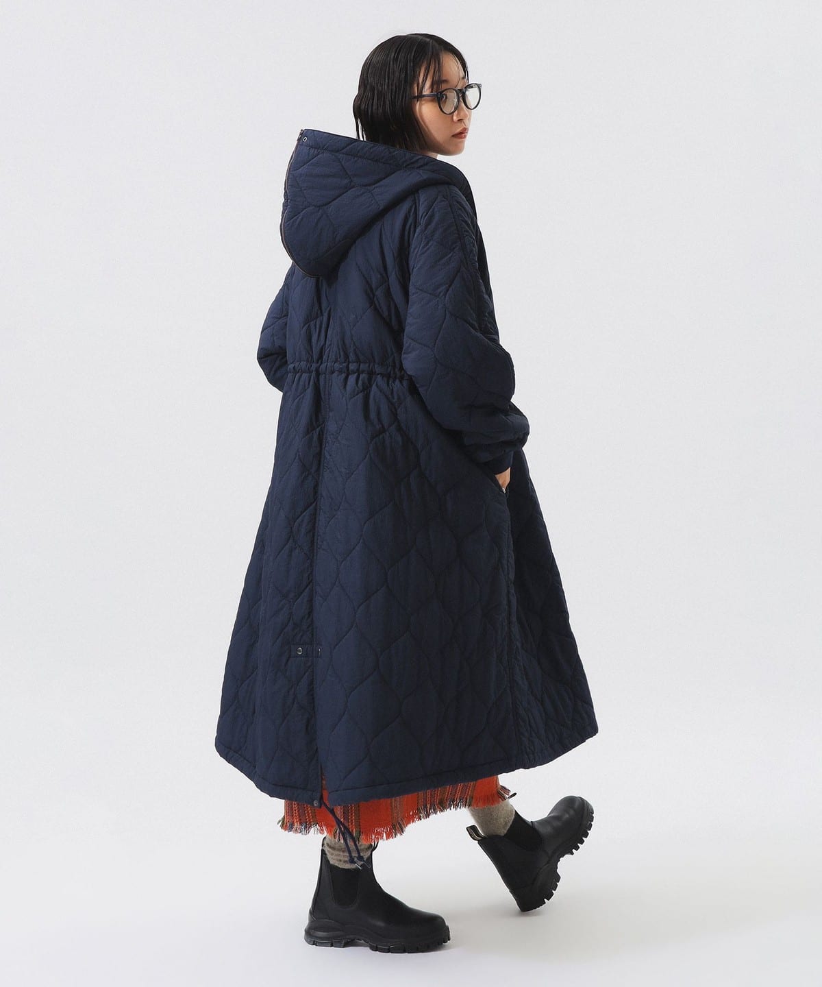 ナイロン キルティング フード コート コート WOMEN DARK. NAVY ONE SIZE ナイロン キルティング フード コート コート WOMEN DARK. NAVY ONE SIZE