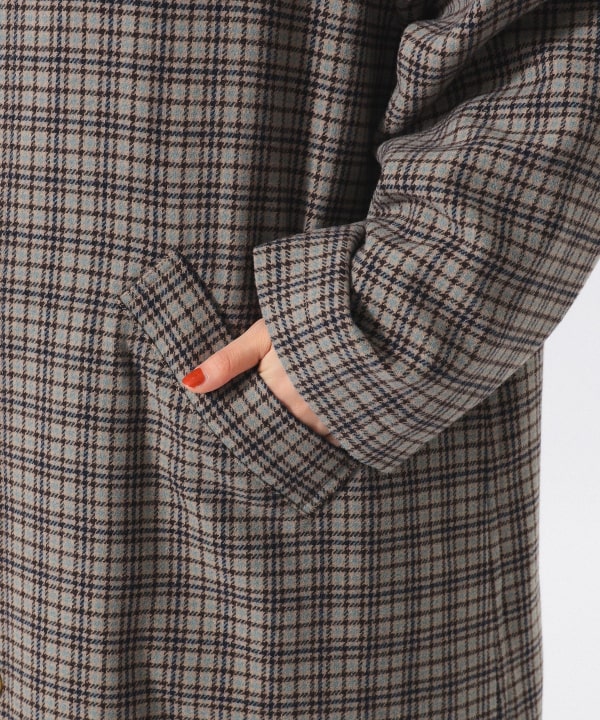 ［中古・美品］BEAMS LIGHTS ガンクラブチェック ステンカラーコート MACKINTOSH＞ ガンクラブチェックステンカラーコート｜ビームス