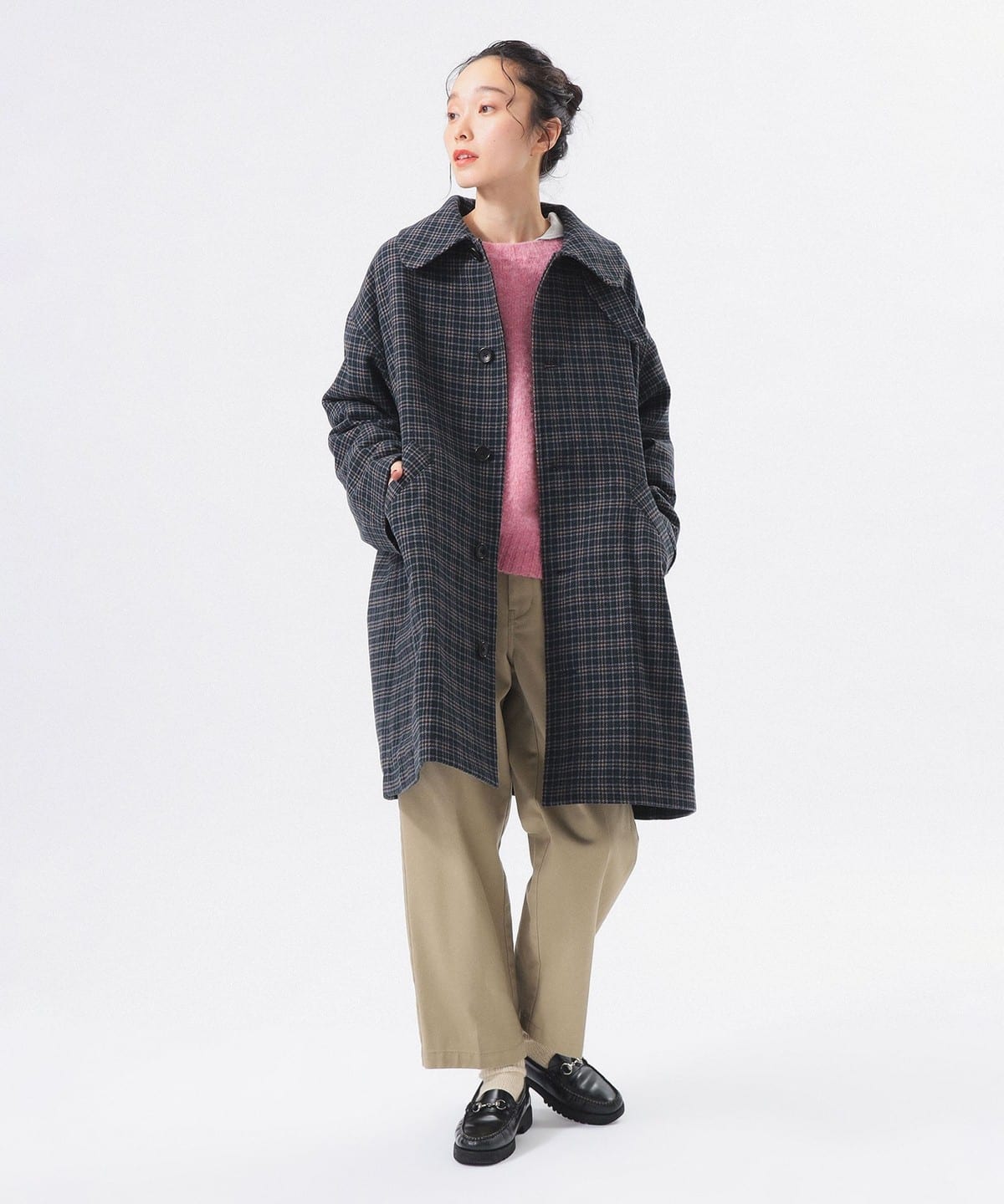 D220611 BEAMS BOY リバーシブルショールコート D220611 BEAMS BOY リバーシブルショールコート