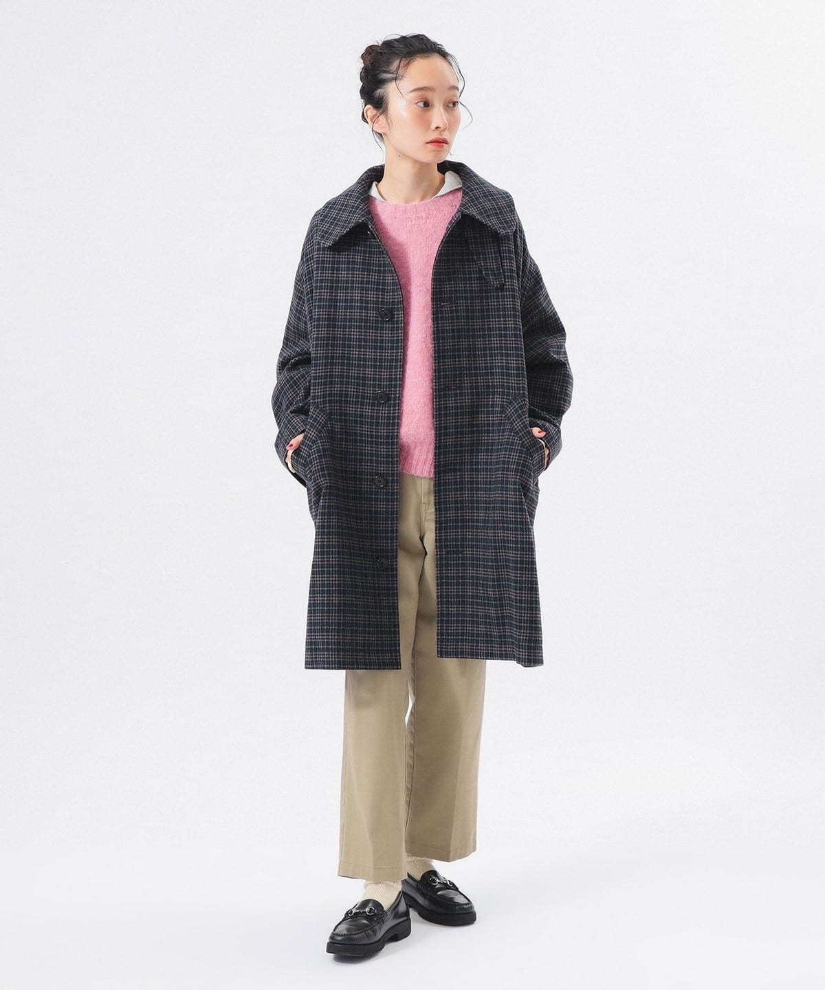 【美品】BEAMS LIGHTS ガンクラブチェック ステンカラーコート FREAK'S STORE（フリークスストア）の「【WEB限定】ガンクラブ