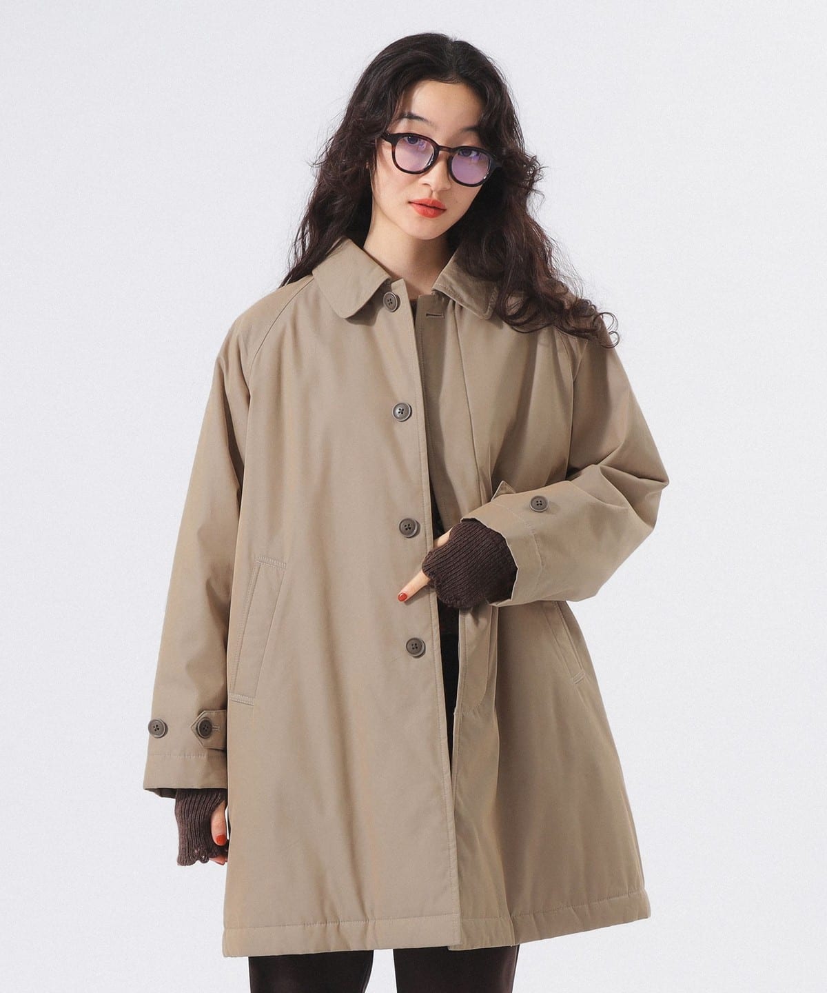 BEAMS ステンカラーコート ナイロン Lサイズ BEAMS ステンカラーコート ナイロン Lサイズ BEAMS ステンカラー