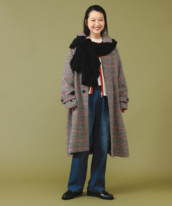 【BEAMS BOY】ポリエステル ウール カルゼ トップコート とも｜BEAMS BOYのステンカラーコートを使ったコーディネート - WEAR