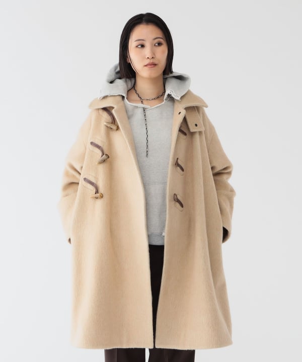 ビームスボーイ　シャンブレーツイールフーデッドコート ベージュ　美品 ビームスボーイ シャンブレーツイールフーデッドコート ベージュ 美品