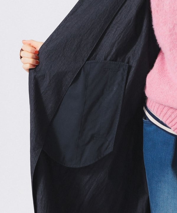 BEAMS ステンカラーコート ナイロン Lサイズ BEAMS WOMEN｜コットン ナイロン ミリタリー ステンカラー