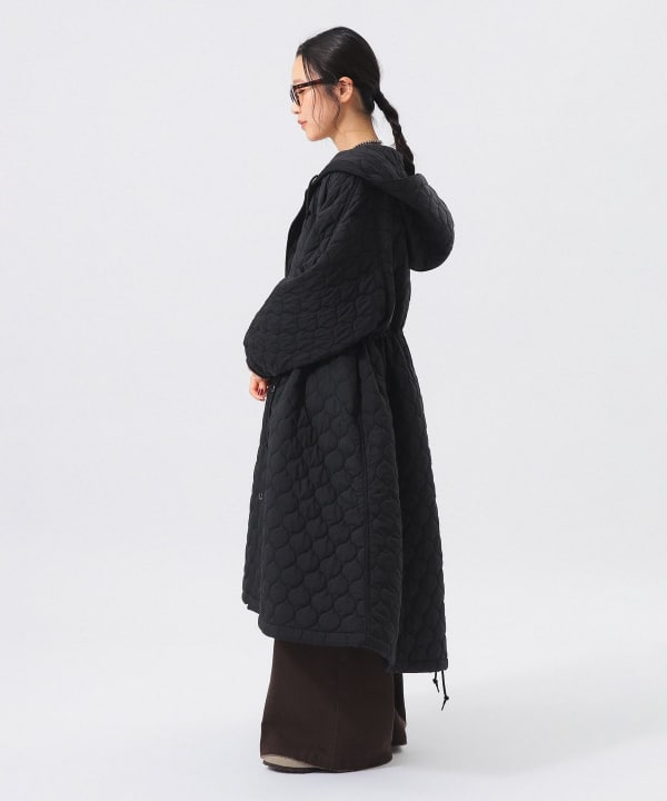ナイロン キルト フードコート BEAMS STAFF：H159　Size：ONE SIZE