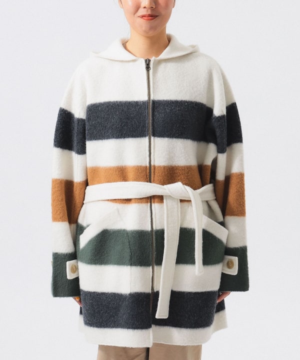 Voile wool knit coat