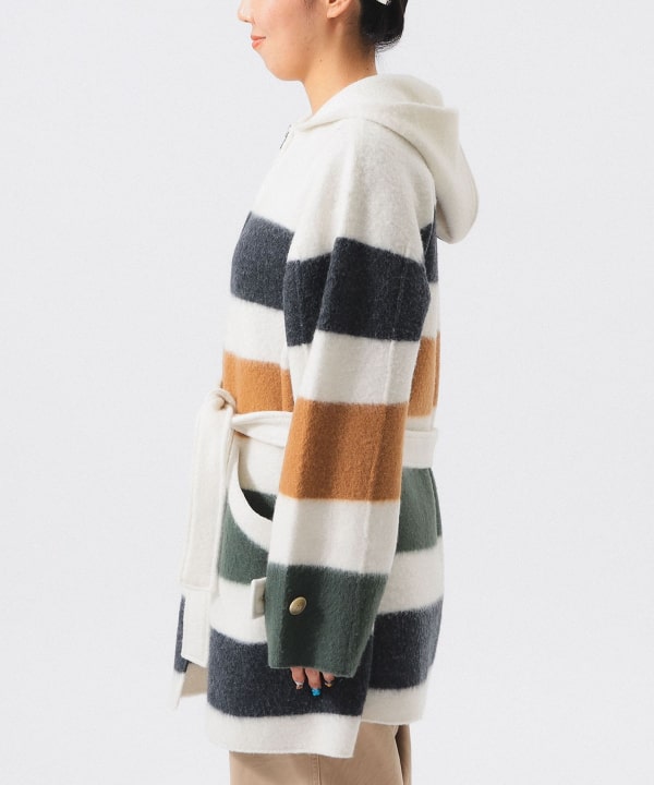 Voile wool knit coat
