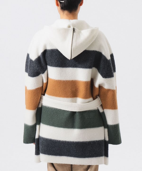 Voile wool knit coat