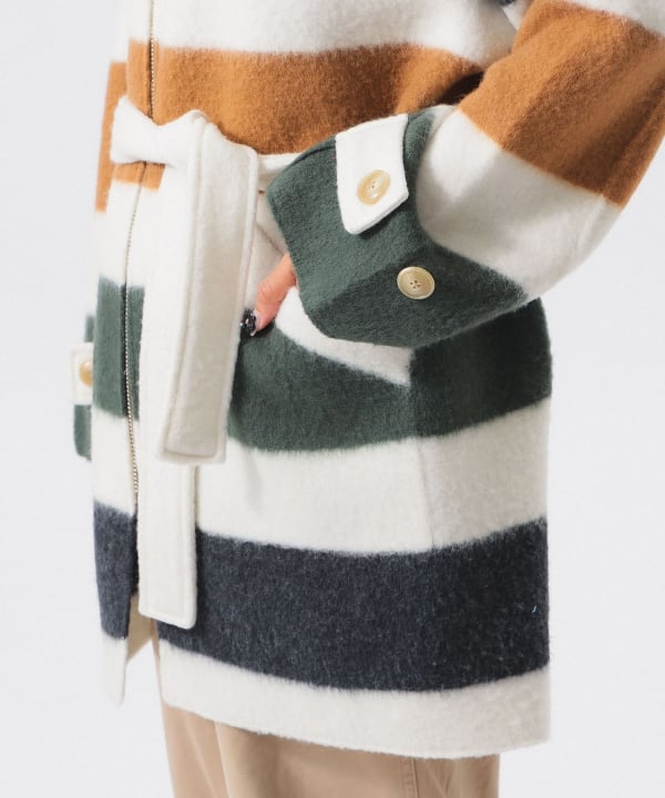 Voile wool knit coat