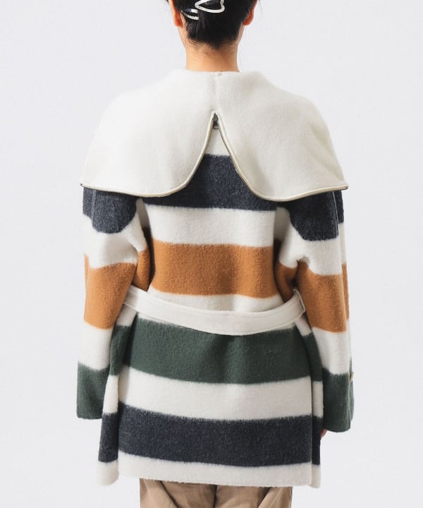 Voile wool knit coat