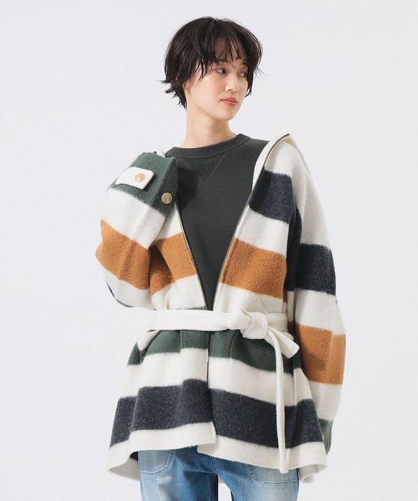 Voile wool knit coat