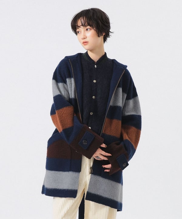 Voile wool knit coat