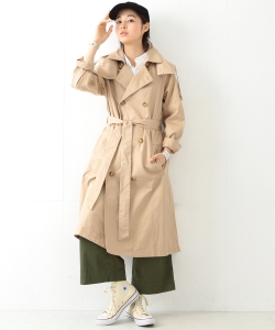 BEAMS BOY / フードデタッチ トレンチコート