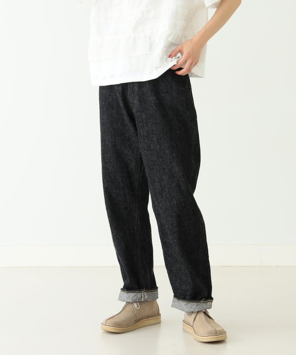 【美品】  orslow / オアスロウ | × BEAMS BOY / ビームス ボーイ 別注 701ZBB Monroe Pants  ペンキ加工 濃紺 デニム モンロー パンツ | M（2） | インディゴ | レディース