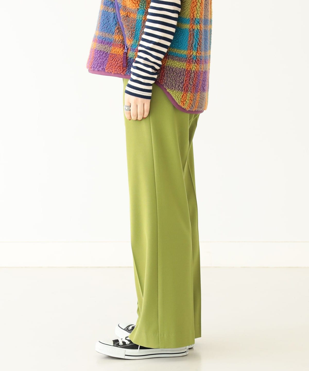 BEAMS BOY スラックス BEAMS BOY スラックス パンツ ポリエステル ウール トロピカル