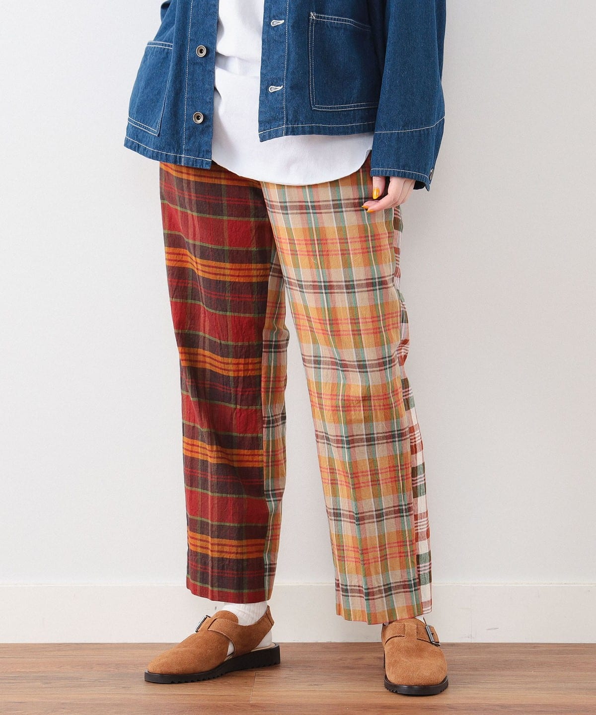 BEAMS BOY BEAMS BOY BEAMS BOY / Madras check crazy slacks (pants 