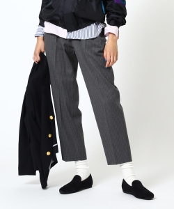 BEAMS BOY / ポリエステルウール ネイビー スラックス