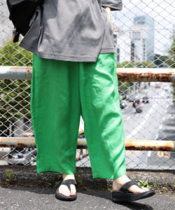 BEAMS BOY / リネン ソリッド イージーパンツ 23SS
