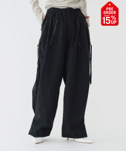 【+15%ポイントUP】maturely / コットン シルク ジッパー カーゴパンツ