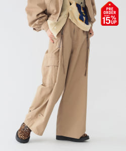 【+15%ポイントUP】maturely / コットン シルク ジッパー カーゴパンツ