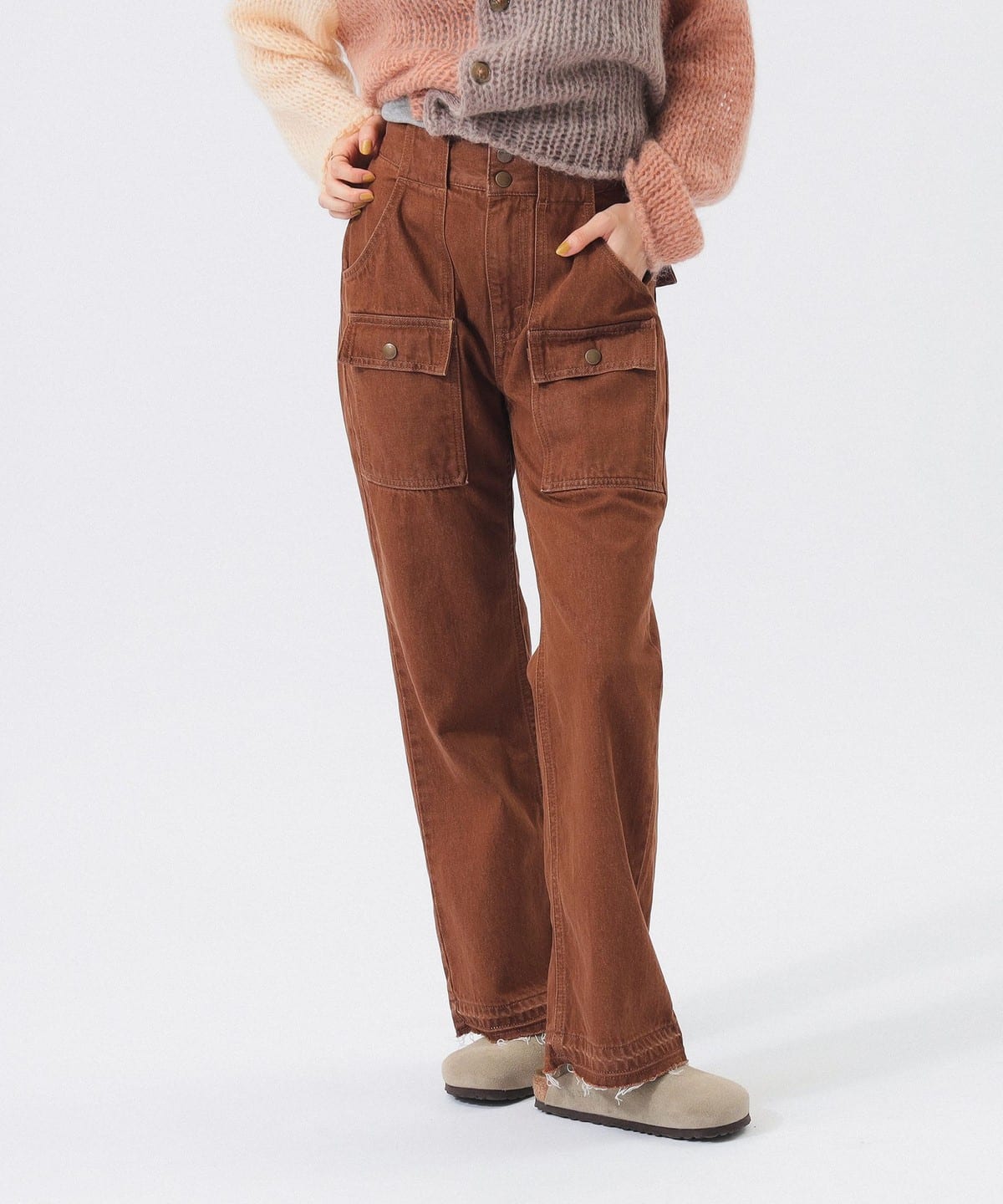 デニム ブッシュ パンツ パンツ WOMEN BROWN 0 デニム ブッシュ パンツ パンツ WOMEN BROWN 0