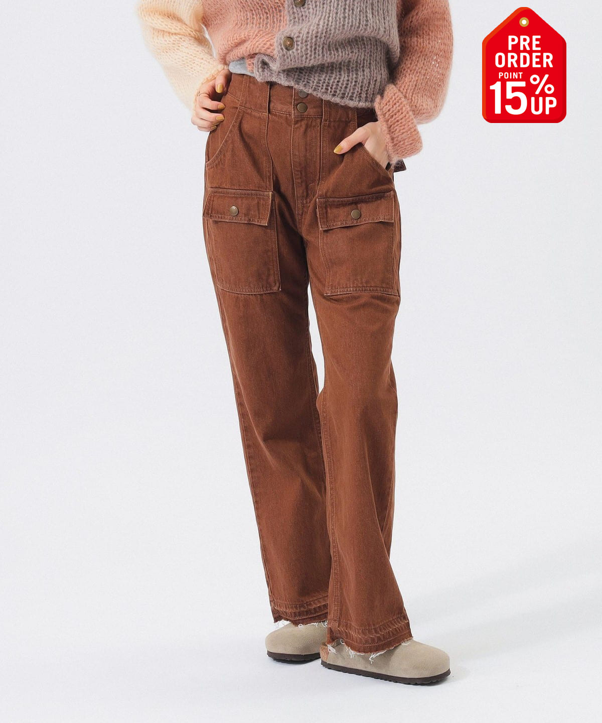 【+15%ポイントUP】デニム ブッシュ パンツ パンツ WOMEN BROWN 2 【+15%ポイントUP】デニム ブッシュ パンツ パンツ WOMEN BROWN 2