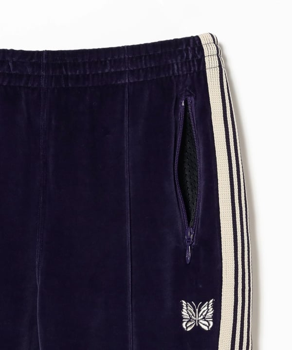 NEEDLES × BEAMS BOY 別注 Velour Pants NAVY NEEDLES×BEAMS BOY別注VELOUR ZIP PANTS