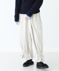 BEAMS BOY / コットンリネンウール ドロワーズ パンツ